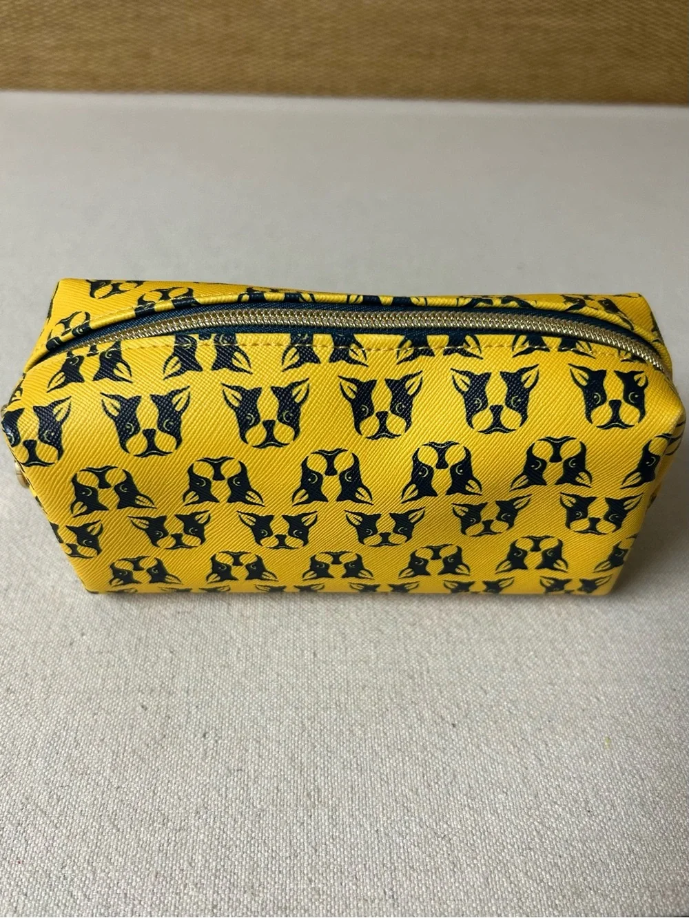 Dabney Lee Cosmetic Bag Yellow Black French Bulldog/Boston Terrier